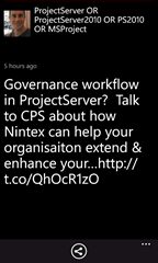 03 Twitter - Project Server - CPond Msg